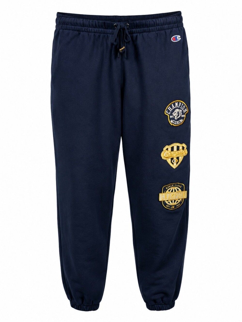 NWT Champion Patch Jogger Sweatpants Navy Loose Fit M Lounge Streetwear Travel